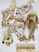 Komplet bluza i spodnie kwiaty vintage rozm 86/92