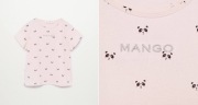 Mango różowa koszulka w pandy haftowane logo 11 12 lat