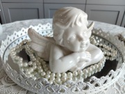 Anioł figura popiersie biała porcelana