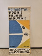Stara mapa krajoznawczo samochodowa woj. Bydgoskie Toruńskie Włocławskie