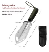 Szpadel. multitool 6 w 1, saperka wielofunkcyjna ze stali nierdzewnej.