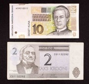 Estonia, Chorwacja, zestaw 2 banknotów.