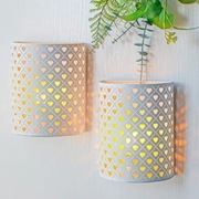 Lampka stołowa, kinkiet biały boho / glamour / loft