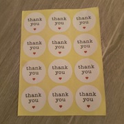 Naklejki Thank you dziękuję 12 sztuk