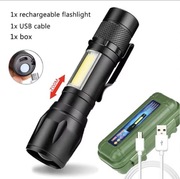 Przenośna latarka led USB z bocznym panelem