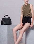 Nowa STRADIVARIUS bluzka top zielona khaki grochy 