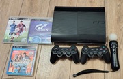 PS3 Super Slim 250GB HEN | Po SPA, wymianie pasty | Zestaw Move + Gry