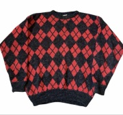 Vintage PRL sweter z wełną z lat 80.tych z Turcji