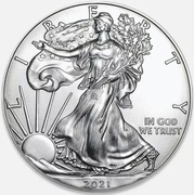 Srebrna moneta bulionowa Amerykański Orzeł 2022 - 1oz uncja Ag. Czytaj opis