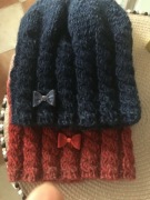 Czapka wełniana ręcznie robiona.