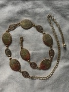 Złoty pasek pas metalowy regulowany łańcuch na talię ozdobny drobny golden