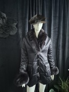 Escada zimowa kurtka z futrem lisa na kołnierzu i Mankietach lis zdejmowany