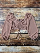 Shein bluzka damska hiszpanka pudrowy róż rozmiar M casual basic modna