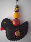 DEKORACJA "PTASZEK" FILC KORALIKI HAND MADE