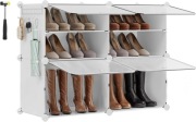 Szafka / półka na buty SONGMICS – 4 moduły, biała, zamykana