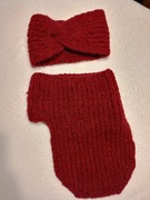 RĘKODZIEŁO: Komplet Damski Opaska + Komin Golf