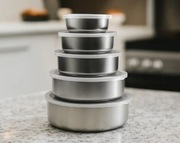 Miski stalowe 5szt stal nierdzewna 