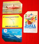 Karty Telef. zużyte Mistrzostwa i Igrzyska nr58, 292, 337, 1027 / 4 szt 
