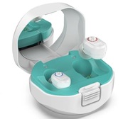 APARAT SŁUCHOWY 2szt NIEWIDOCZNE JAK SŁUCHAWKI z ETUI ŁADUJĄCYM 