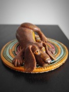 Ceramiczna figurka pieska z podstawką pod kubek