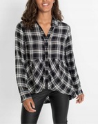 M NOWA koszula w kratę czarna biała bluzka tunika 34 S/M