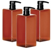 Zestaw 3 butelek z pompką 1000 ml, bursztynowe