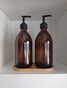 Zestaw dozowników 2x500 ml z pompką organizer do kąpieli mydła szamponu