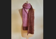 Długi szal z włóczki róż indyjski-brązowy z cekinami, nowy