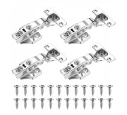 4 szt. zawiasów meblowych 110 stopni z cichym domykiem