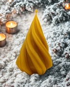 Świeca z wosku pszczelego Choinka spiralna nr 1 Zielony Świecownik