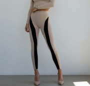 Legginsy DIRTY By Me beżowo czarne S - 95% wiskoza 