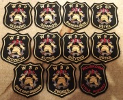 Naszywki Wojskowej Straży Pożarnej. - zestaw 11 sztuk.