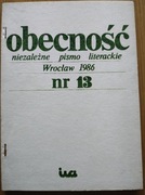 OBECNOŚĆ niezależne pismo literackie nr 13/1986