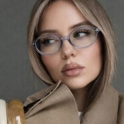Okulary damskie owalne zerówki z filtrem światła niebieskiego szare oprawki