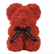 Miś z róż 10 cm czerwony – prezent