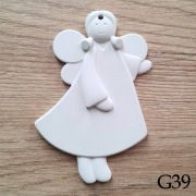 Aniołek zapraszający zawieszka figurka do malowania dla dzieci 3D z gipsu