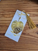 Nowa metalowa zakładka do książki monstera złota