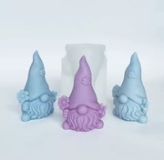 GNOM z KWIATKIEM forma silikonowa 10.8*7.8 do odlewów Świec Wosku akcesoria