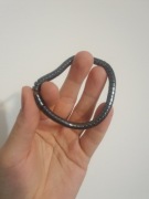 Bransoletka z hematytu kamienia krwi elastyczna gun metal rękodzieło 