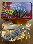 Lampki Choinkowe LED 100 BIAŁY KABEL KOLOR BIAŁY CIEPŁY
