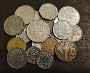 Zestaw 19 monet od 1900 roku - mix Europy i świata