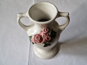 Ceramiczny Wazon Dekoracyjny – Różowe Kwiaty (Vintage)