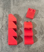 Lego Duplo klocki 2 i 2x2 skośny daszek czerwony 8 szt. 