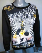 Czarna bluza zebry w cyrkoniach