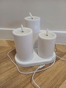 Komplet dekoracyjnych świec, ładowane na usb,komplet 3 szt.+stacja ładująca