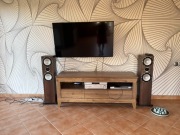 szafka RTV kolekcja BERGEN Black Red White 156 cm z 3 szufladami