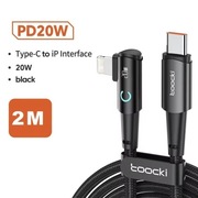 Kabel Toocki 20W USB-C - Lightning 2M - kabel kątowy z diodą LED (iPhone)
