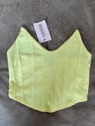 Gorset top żółty pastelowy crop top Missguided