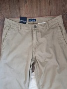 Beżowe spodnie chinosy proste nogawki Asquith & Fox