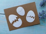 Scrapki jajka pęknięte mix rozmiarów 3szt. papier mixmedia